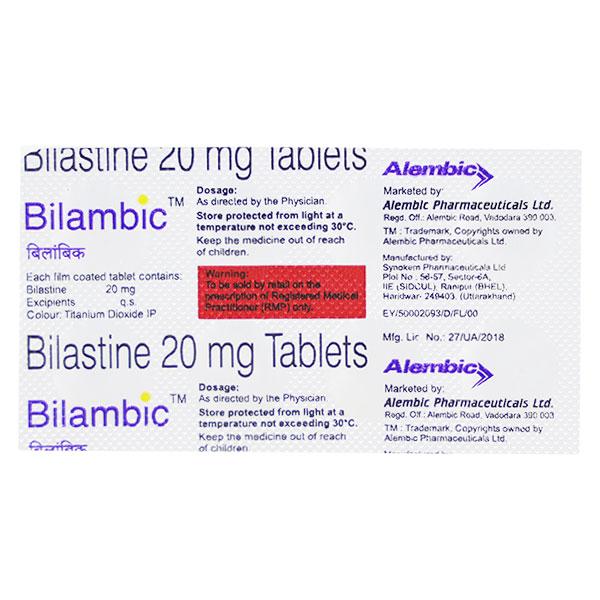 BILAMBIC 20 Tablet 10's - Allergies-Ant
