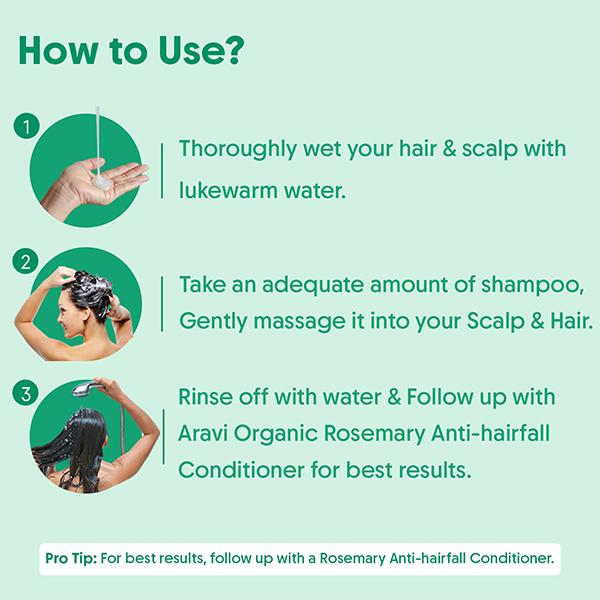 Aravi Organic Rosemary Hair Growth Shampoo For Healthy Hair and Nourish Your Scalp 200 ml - Shampoos