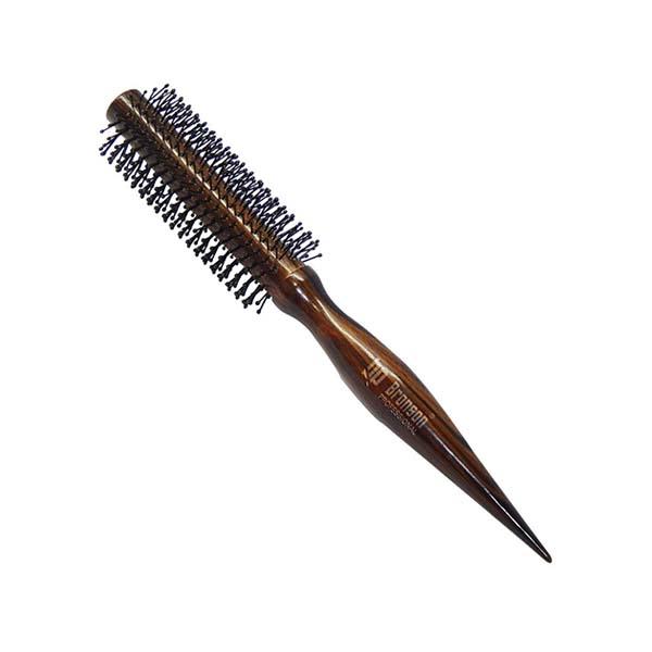 Netmeds | Bronson Professional Round Hair Brush Dark Brown Wooden for Quick Curls, Waves And Volume 12's