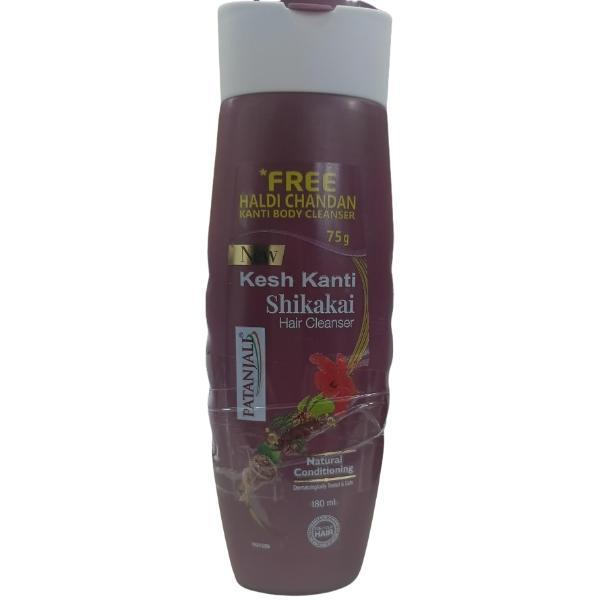 Patanjali Kesh Kanti Shikakai Hair Cleanser 180 ml FREE Haldi Chandan Kanti Body Cleanser Soap 75 g