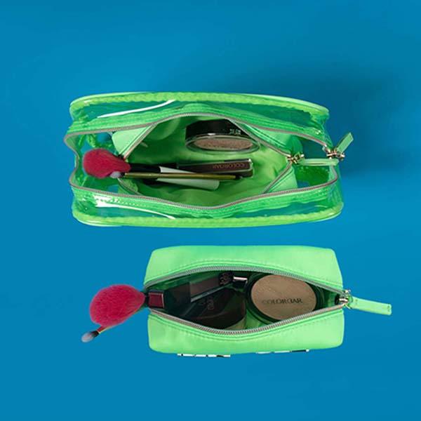 Colorbar Lips and Lashes Box Pouch - Neon Green 1's - Makeup Pouches