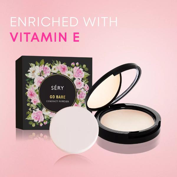 SERY Go Bare Compact Powder - True Caramel 9 gm (N) - Compact Powder