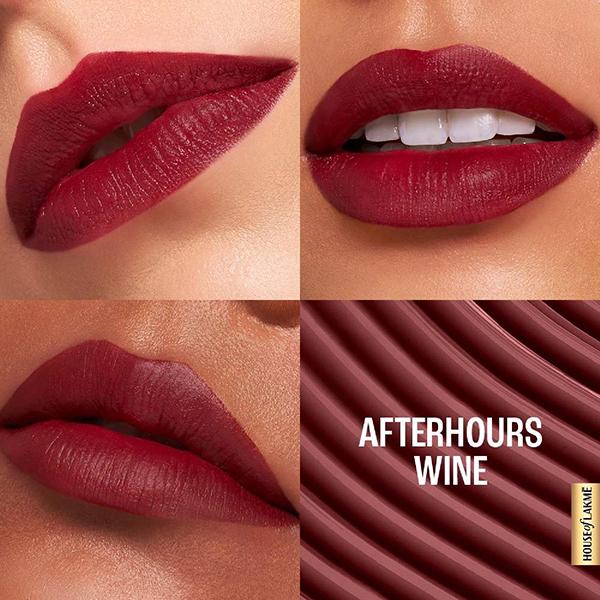 Lakme 9To5 Hya Matte Lip Liquid + Hyaluronic Acid Afterhourswine 5.3 ml - Liquid Lipsticks