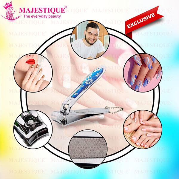 Majestique Wide Curved Nail Clipper, Professional Stainless Steel -Color May Vary 1's - Callus Shavers & Stones