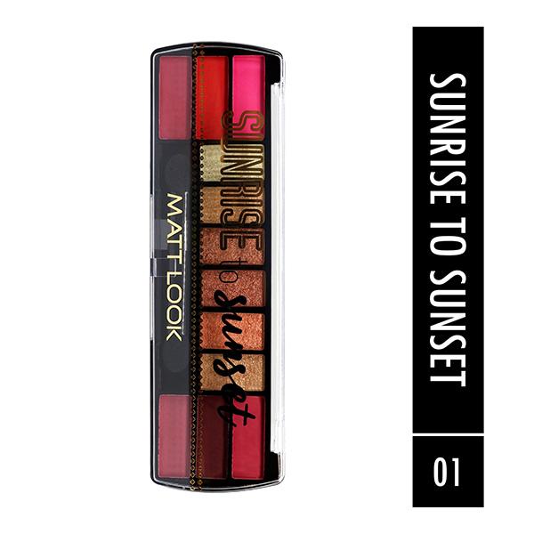 Matt Look Sunrise To Sunset Makeup Palette, Multicolor-01 13 gm - Face Palettes