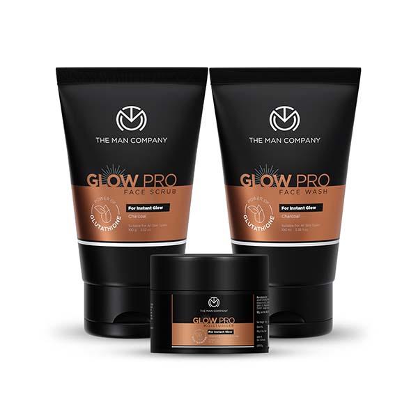 The Man Company Glow Pro Face Care Kit Face Wash, Exfoliates and Moisturises - Gift set 3's - Face Washes