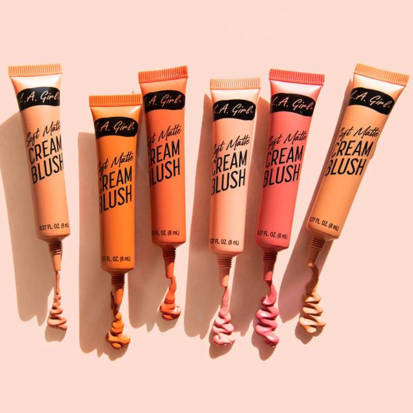 L.A.Girl Soft Matte Cream Blush with Vitamin E + Jojoba Oil Blendable Cheek + Lips Color Long Lasting Pigment - Rosebud 8ml - Blushes