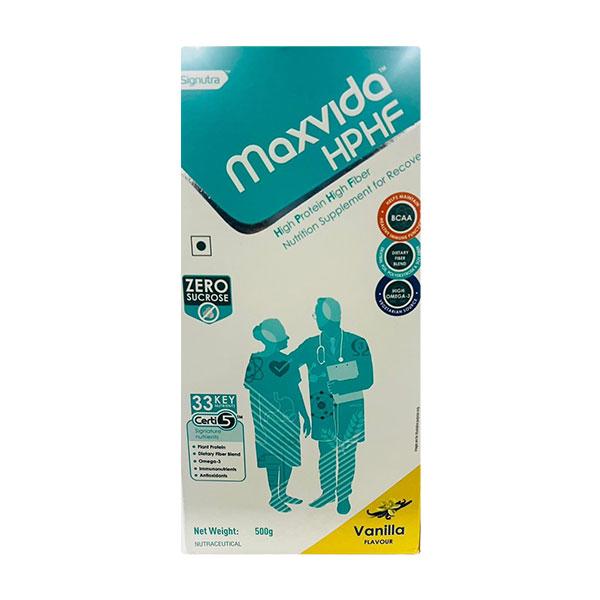 Netmeds | Maxvida HPHF Nutrition Zero Sucrose Supplement Powder Refill - Vanilla Flavour 500 g