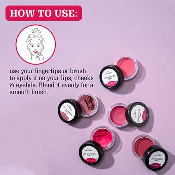 Aravi Organic Long Lasting Matte Finish Lip and Cheek Tint For Lips, Eyelid and Cheek - Rosy Rush 8 gm - Blushes