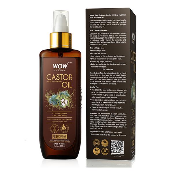 Wow Life Science Castor Oil 200 ml - Hair Oils