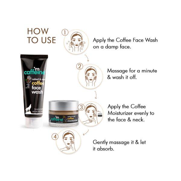 Mcaffeine Daily Coffee Face Care Duo - Coffee Face Wash and Moisturizer 150ml - Face Moisturizers