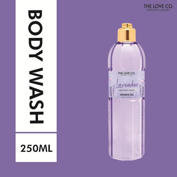 The Love Co. Luxury Lavender Body Wash for Women - Lavender Shower Gel - Luxury Bath & Shower Gels for All skin Types 250 ml - Shower Gels & Body Wash