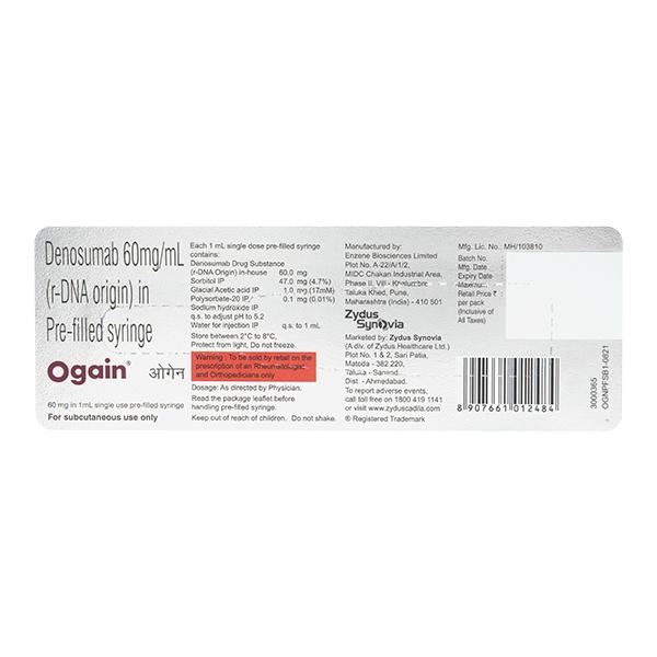 OGAIN 60mg Prefilled Syringe(Pfs) 1's - Osteoporosis-Age