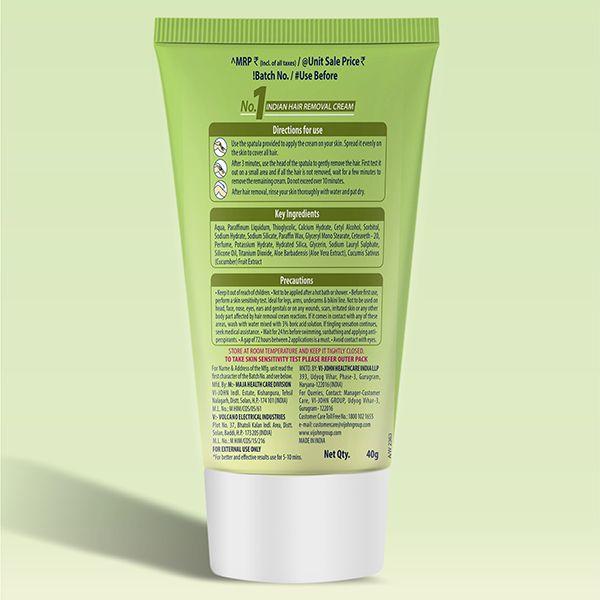 VI-John Feather Touch Hair Removal Cream Cucumber & Aloe Vera Tube for Sensitive Skin 40 gm - Shaving Creams