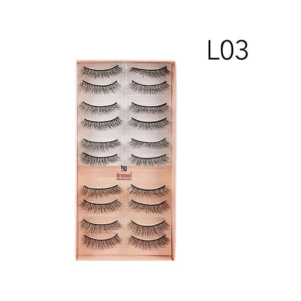 Netmeds | Bronson Professional Eyelash Set 3D False Long And Natural Eye Makeup No. L03 10's