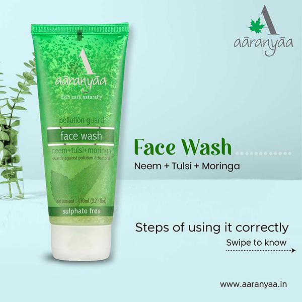 Aaranyaa Sulphate Free Face Wash Neem Tulsi Moringa 110 ml - Face Wash & Cleansers