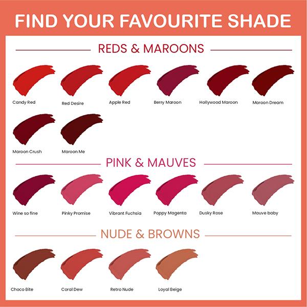 Matt Look Mega Last No Transfer Matte Lipstick With Smudge Proof Formula & Vitamin E, Candy Red-01 3.8 gm - Lipsticks