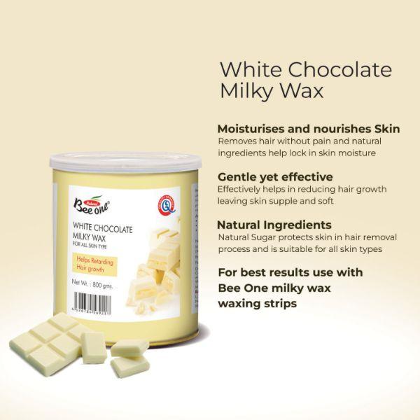 Bee One White Chocolate Milky Wax Shaving & Hair Removal 800 gm - Shaving & Hair Removal