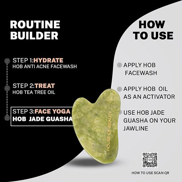 House of Beauty Jade Guasha Facetool For Double Chin, Sculpting Jawline & Contouring Face 1's - Massagers