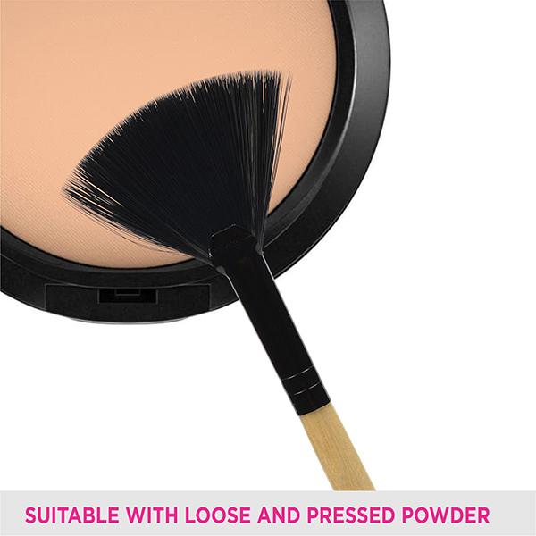 Vega Fan Makeup Brush, Wooden Color 2's - Face Brush