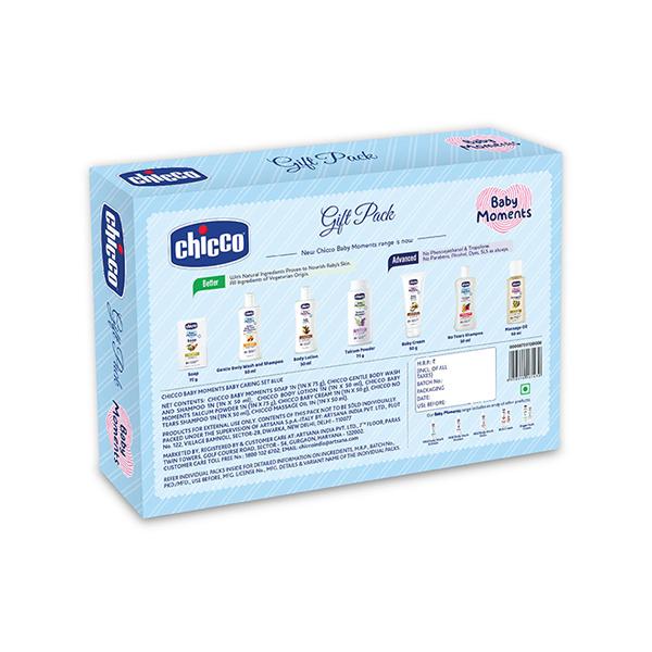 Chicco Baby Moments Baby Caring Set Blue 100 gm - Baby Body Wash