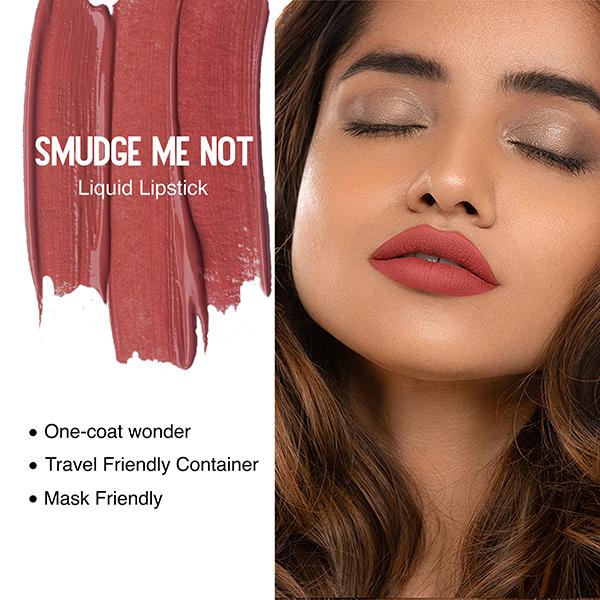 SUGAR Cosmetics Smudge Me Not Liquid Lipstick - 13 Wooed By Nude (Peach Nude) 4.5 ml - Liquid Lipsticks