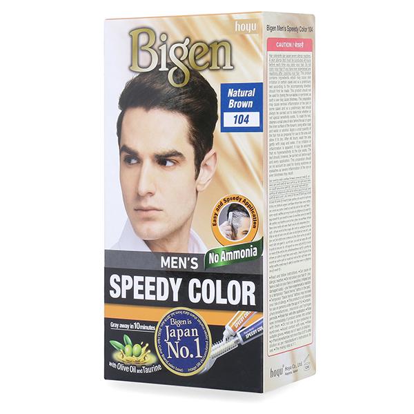 Bigen Men's Speedy Color No Ammonia - Natural Brown 104 80gm - Crème