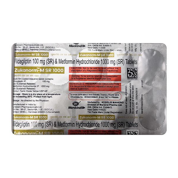 ZUKANORM M SR 1000 Tablet 10's - Diabetes-Ant