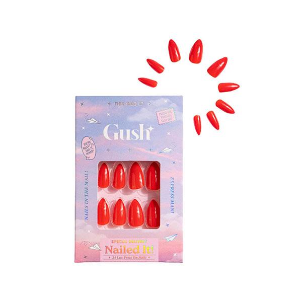 Netmeds | Gush Beauty Nailed It Reusable Luxury Press On Nails With Application Kit Candy Apple Red - Medium Almond 1's