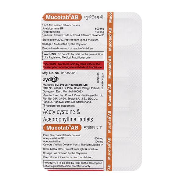 MUCOTAB AB Tablet 10's - Asthma/COPD-Ast