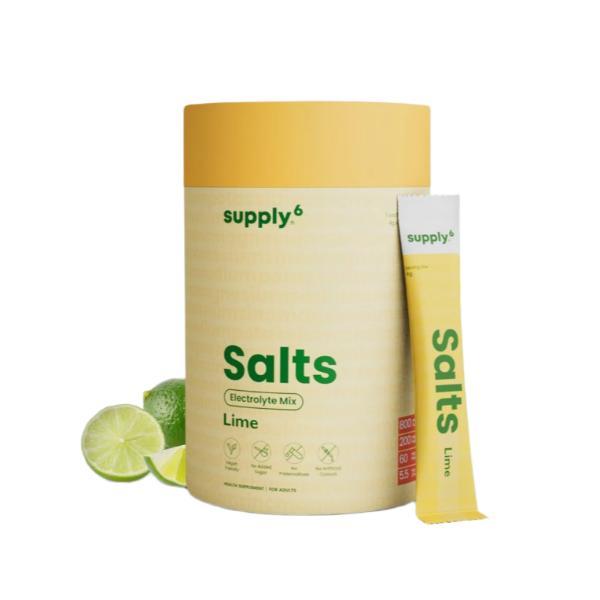 Supply6 Salts Electrolyte Mix Lime Flavoured (Pack of 18 x 4 gm)