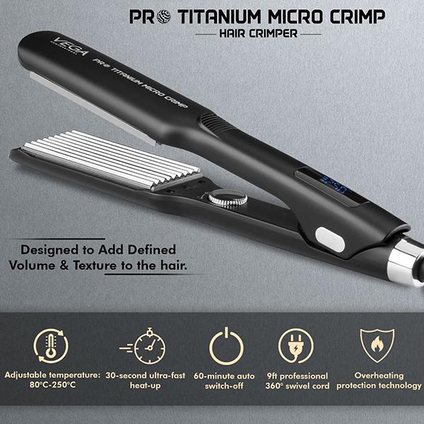 Vega Professional Pro Titanium Micro Crimp Hair Crimper (VPPMS-10) 1's - Rollers & Curlers