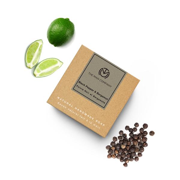 The Man Company Soap Bar - Black Pepper & Bergamot 125 gm - Soaps