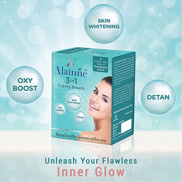 Alainne 3In1 Cream Bleach 35 gm - Masks & Peels
