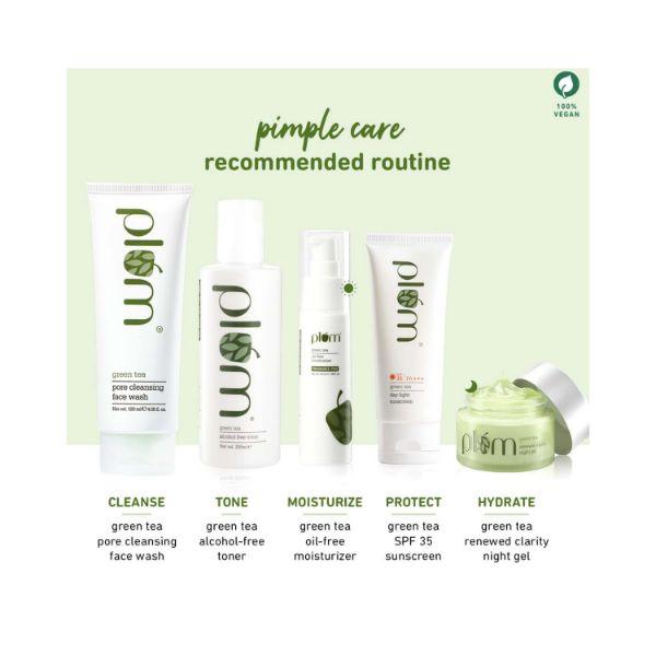 Plum Green Renewed Clarity Night Gel Fights Acne , Hydrates Skin 15ml - Night Cream
