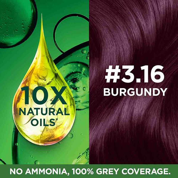 Garnier Color Naturals Creme hair color, Shade 3.16 Burgundy 130 gm - Crème