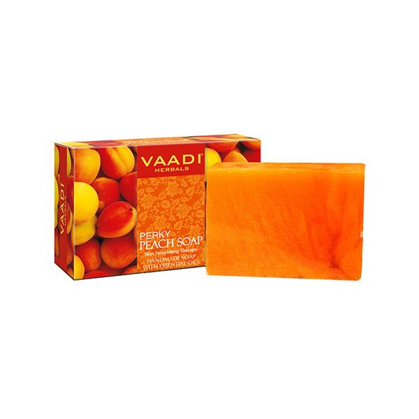 Netmeds | Vaadi Herbals Perky Peach Soap with Almond Oil, Handmade with Essential Oils 75gm