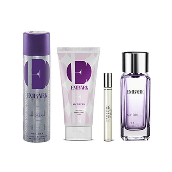 Gift Set - 4pc My Dream for Her (10ml EDP + 100 ml EDP+150ml Deo +100ml Shower Gel) 360 ml - Women Deodorants/Roll-Ons