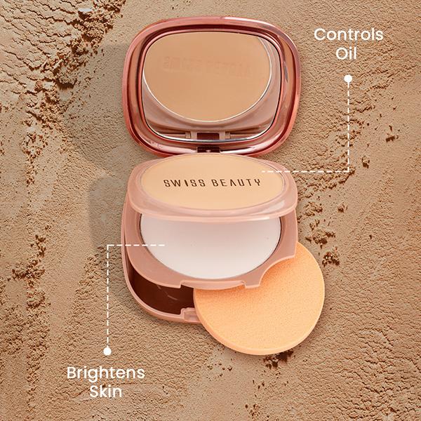 Swiss Beauty Matte & Set Duo Compact-Beige 10 gm - Compact Powder