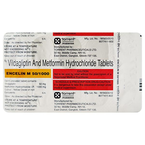 ENCELIN M 50/1000mg Tablet 10's - Diabetes-Ant