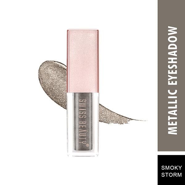 Swiss Beauty Mettalic Liquid Eyeshadow - (Smoky Storm) 3 ml - Eyeshadow, Bases & Primers
