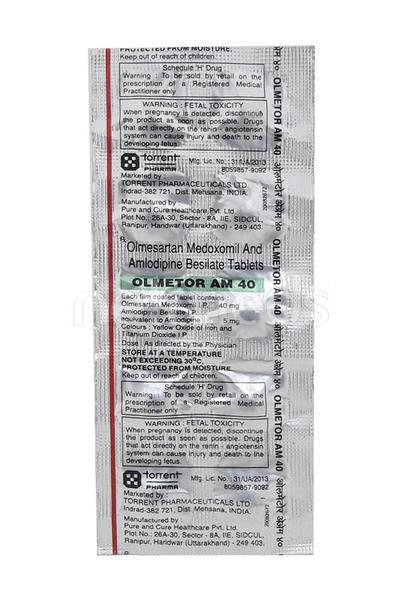 Olmetor AM 40mg Tablet 10'S - Hypertension-Ang