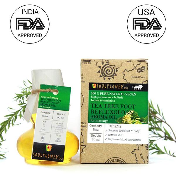 Netmeds | Soulflower Tea Tree Foot Reflexology Aroma Massage Oil 90 ml