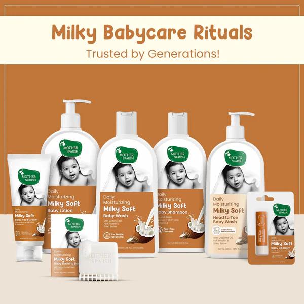 Mother Sparsh Daily Moisturizing Milky Soft Baby Lotion With Coconut Oil-Milk Protein and Shea Butter 400 ml - Creams, Lotions & Oils