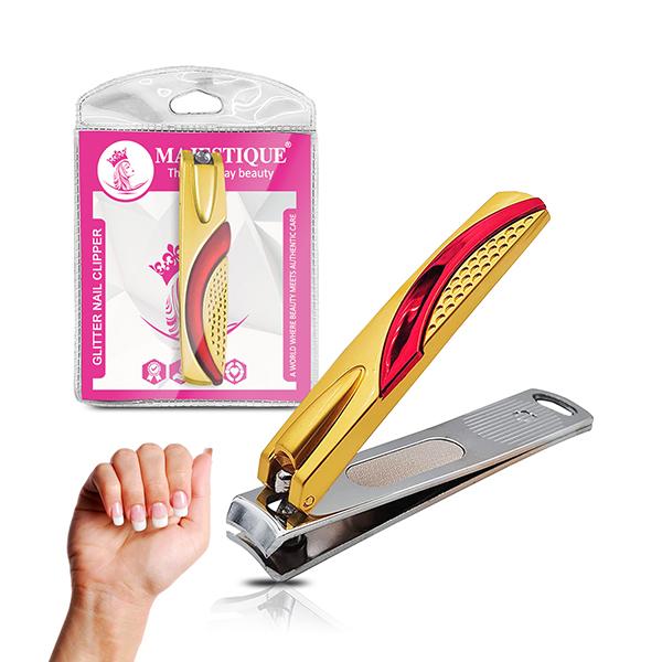 Netmeds | Majestique Glitter Nail Clipeer with Comfort Grip, Stainless Steel - Color May Vary 1's