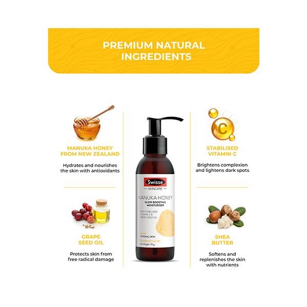 Swisse SC Manuka Honey Glow Boosting Moisturiser 115 gm - Face Creams