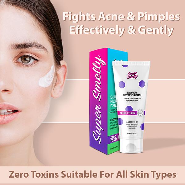 Super Smelly Super Acne Cream 50 gm - Scrubs & Exfoliants
