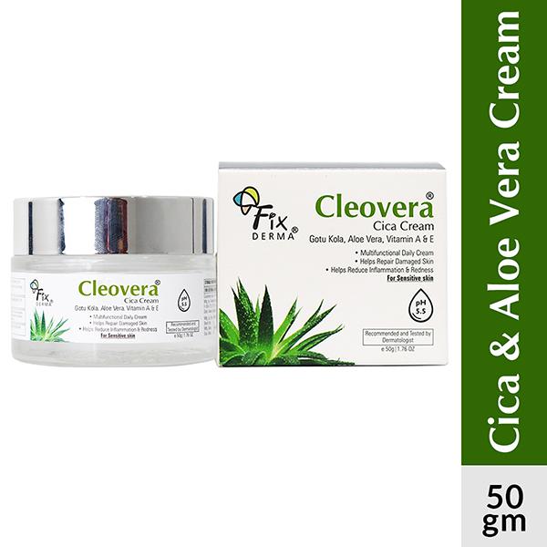 Netmeds | Fixderma Cleovera Cica Cream For Face with Gotu Kola, Aloevera, Vitamin A and E 50 gm
