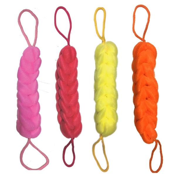 Netmeds | GUBB Back Scrubber for Dead Skin Removal, Bathing Scrubber for Body, Rope Loofah Pack of 4 - Assorted 1's