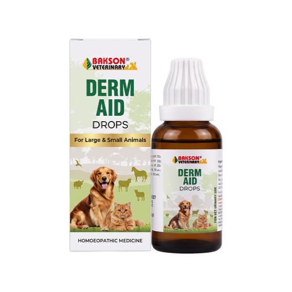 Netmeds | Dr. Bakshi's Bakson's Homoeopathy Derm Aid Drops (Veterinary) 30 ml